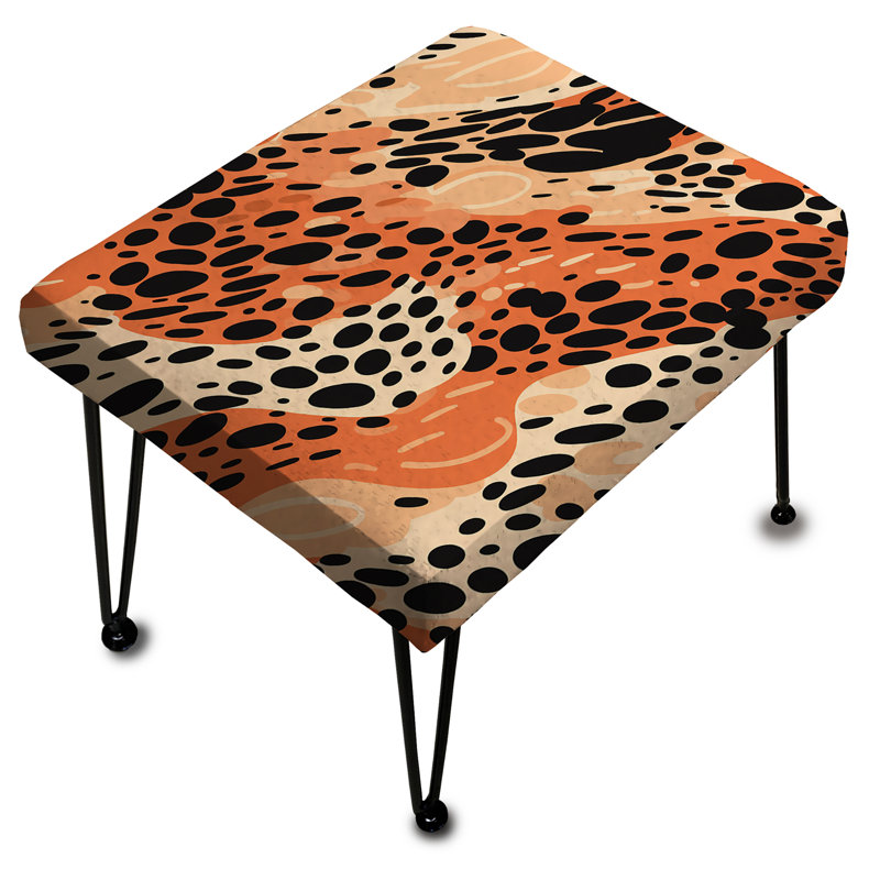 Sunset Colour Cheetah Spots - Animal Print Rectangle Ottoman