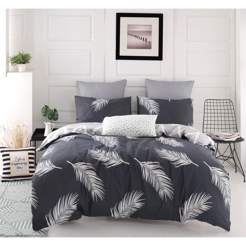 Ensemble de housse de couette 100% coton Saturn pétrole / bleu, Housse de couette double + 2 taies d'oreiller 20 p