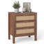 Commode 3 tiroirs en rotin, commode à cadre en noyer pour chambre à coucher, table boho-129514444