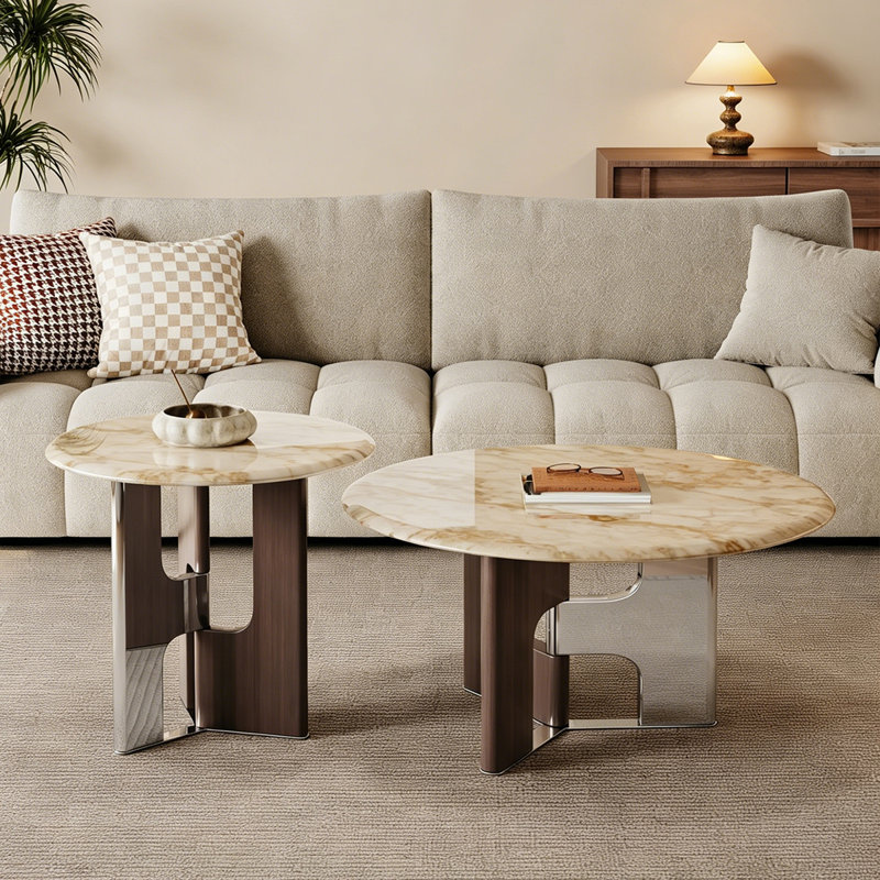 Ensemble de tables basses et tables rondes Natural Luxury