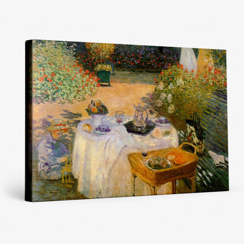 Le déjeuner (1873) - Paysage, art mural sur toile, 14" W x 11" H