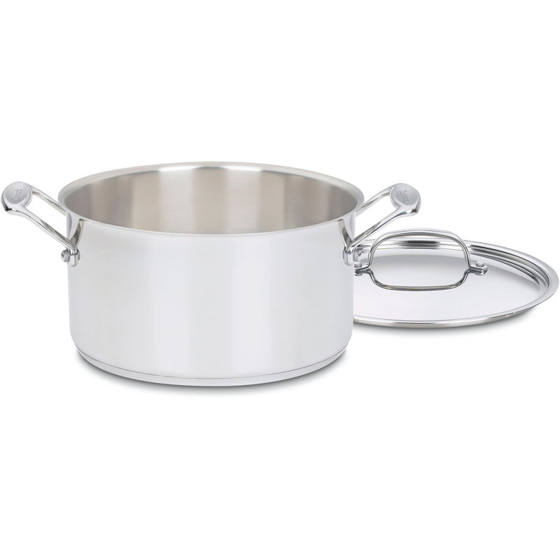 Polished Mirror Stainless Steel 6-Quart Stockpot with Cover