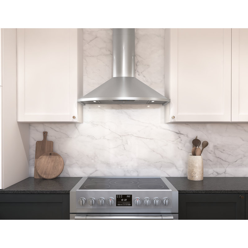 Savona 36" Stainless Steel Wall Mounted Range Hood with LED Lights