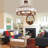 6-Light 25.6" Dual-Mount Geometric K9 Crystal Chandelier