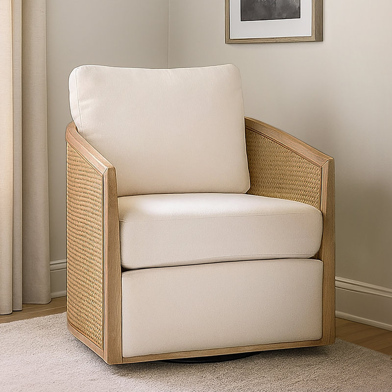 Chaise pivotante en rotin Keegan