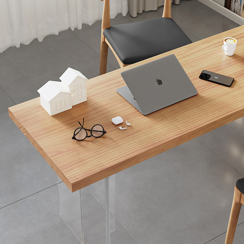 Bureau rectangulaire en bois massif Burlywood, H 29,53 po x l 86,61 po x P 23,62 po