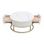 Table basse ronde 31,5 po avec tiroirs, table d'appoint avec rangement