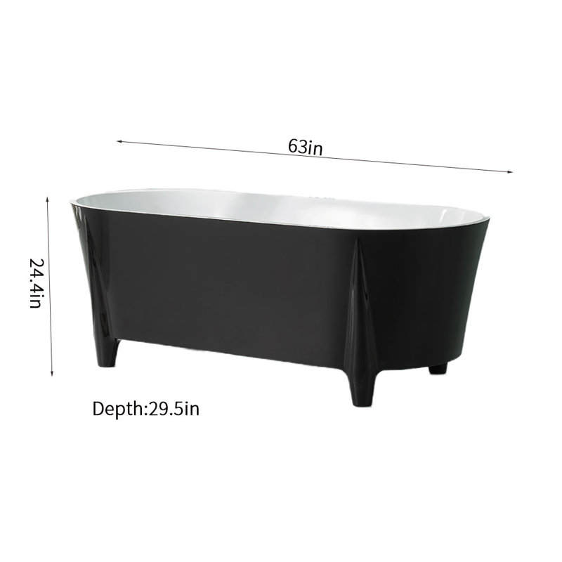 Baignoire de style européen moderne et simple, Noir