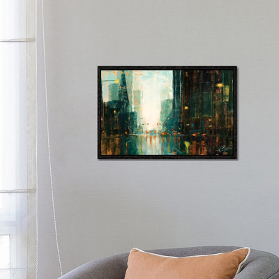 Denver - Broadway In The Rain I by Christopher Clark - Painting on Canvas
