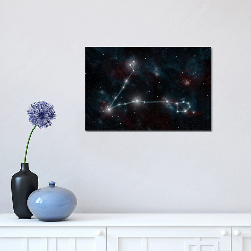 The Constellation Pisces the Fish 1 Piece Wrapped Canvas Wall Art, 30.48 cm H x 45.72 cm W
