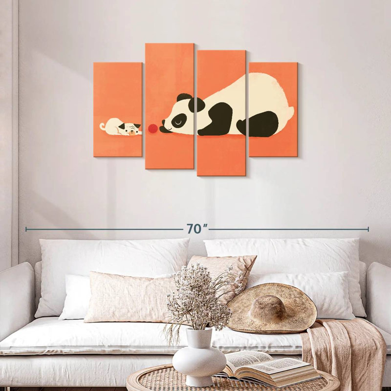 Ashelle le carlin et le panda, H 27 po x l 43 po