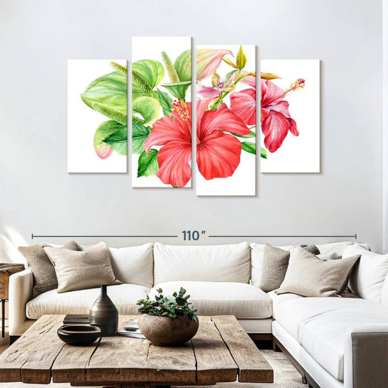 Harnek Hibiscus Bouquet, 54" H x 84" W