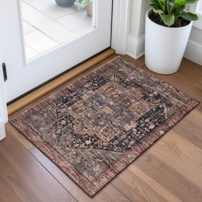 Premium Machine Washable Larock AMF1240 Medallion Rug