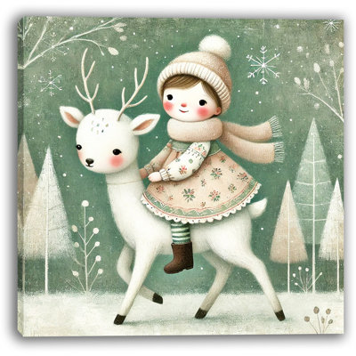 «Snowy Companions», reproduction d'art sur toile tendue