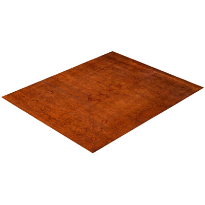 Overdyed Hand-Knotted Wool Modern-Contemporary Orange Area Rug 8' 2" x 9' 10"