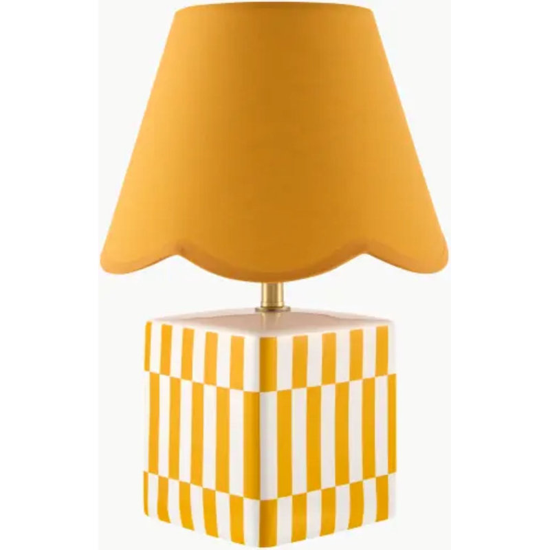 Lampe de table Evert, Jaune, Jaune, Lin