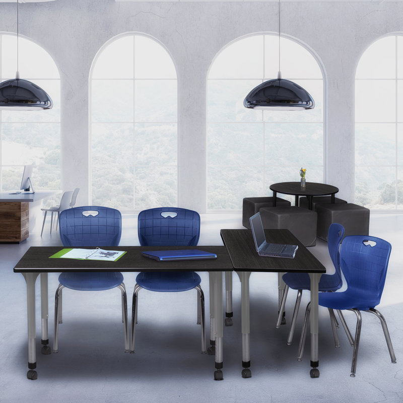 Ensemble de table et chaises Romig Kee, Bleu, Cerisier, L 60 po x P 30 po