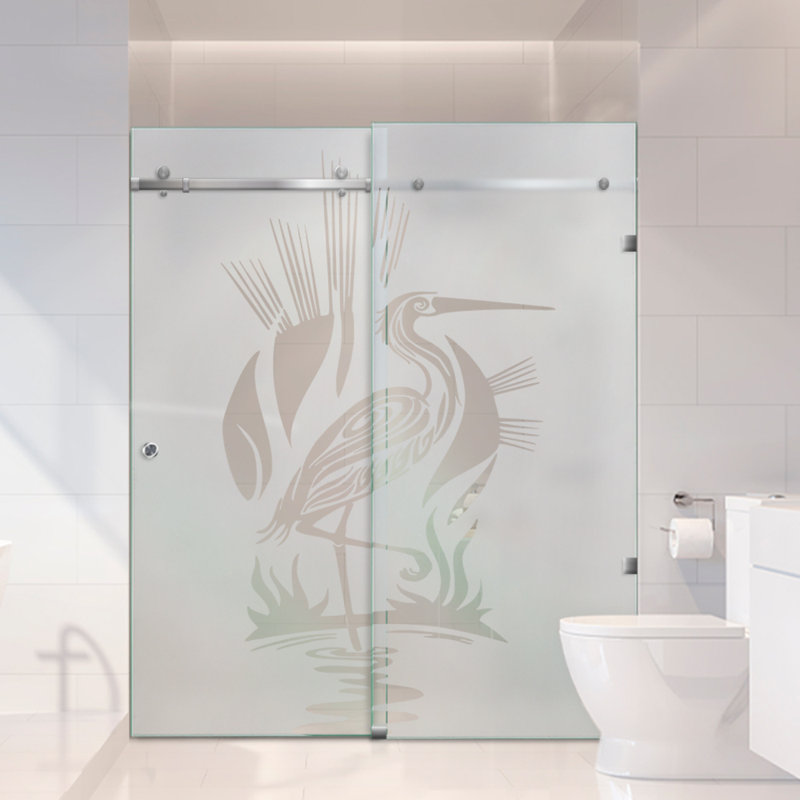 Portes de douche coulissantes doubles en verre 64 po x H 80 po, Gauche, Semi-privé