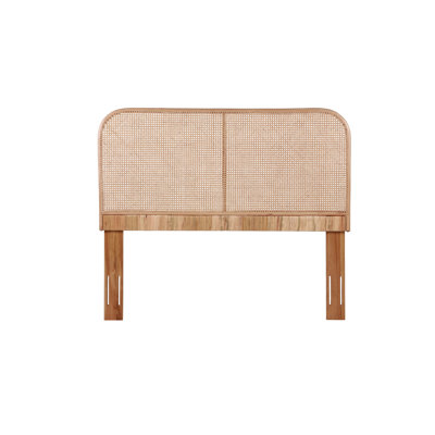 Queen Size Cane and Teak Headboard Adjustable bed