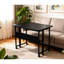 Petit bureau pliant de 31,5 pouces pour le salon de la cuisine comme bureau de jeu, Desert Lodge, bureau pliable noir à espace triangulaire avec tablettes, style européen,