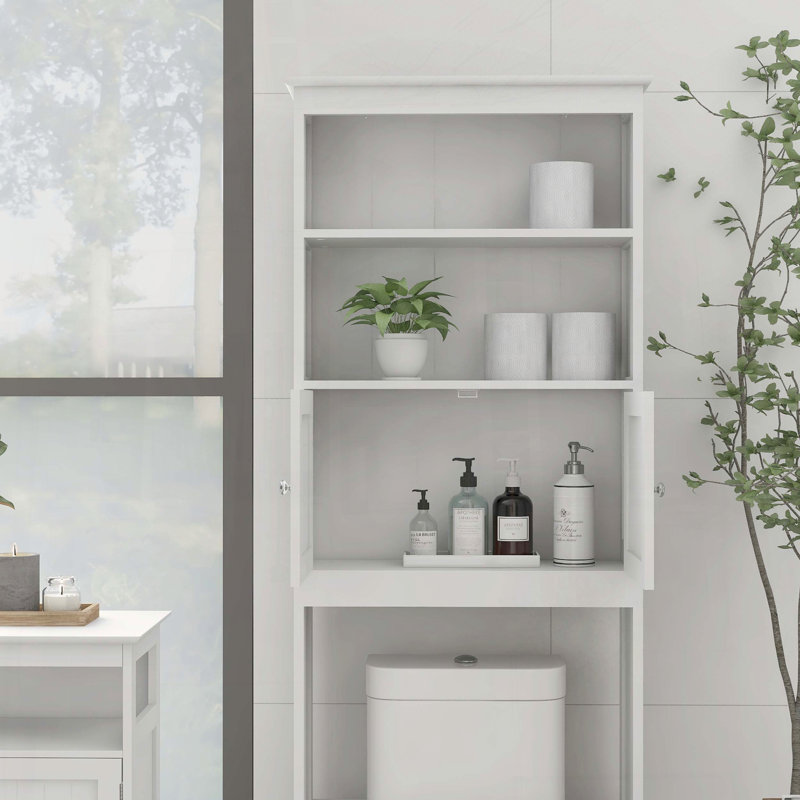Over The Toilet Rack with 2 Doors and Storage Shelf