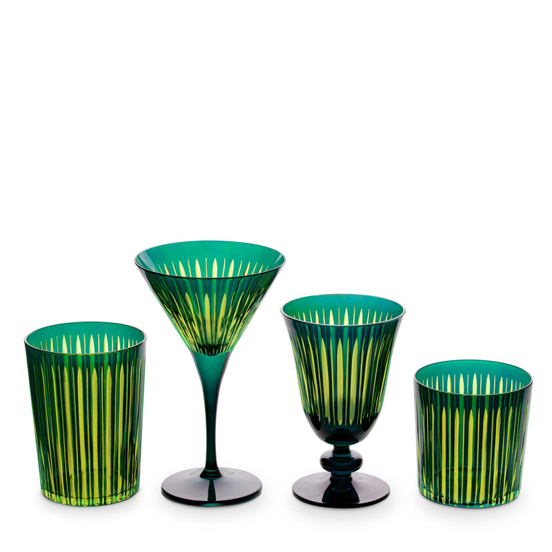 Prism Martini Glasses, Green