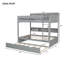 Lit simple superposé au-dessus d'un lit simple avec lit gigogne, gris-600175422