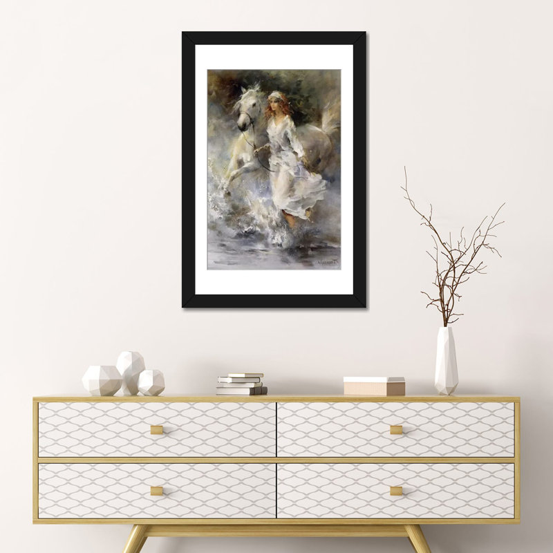 « cool breeze », impression sur toile, Papier d'art encadré noir, Blanc, H 24 po x l 16 po x P 1 po