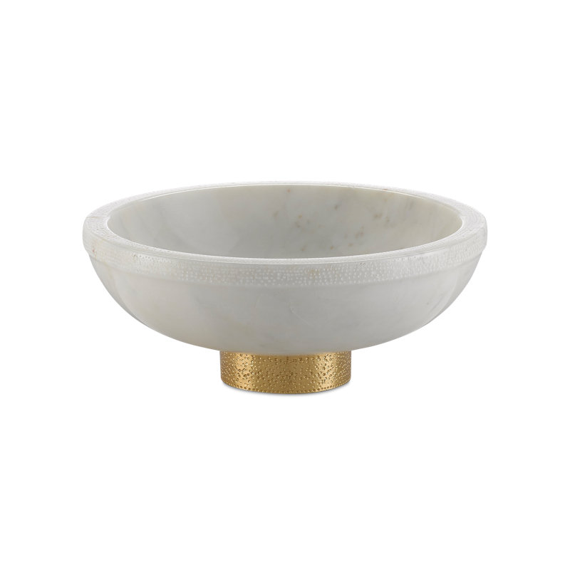 Valor Decorative Bowl, White, 4.75" H x 12' W x 12" D