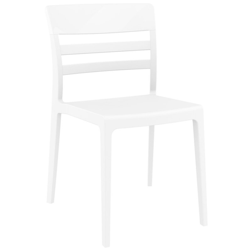 Chaise d'appoint de salle à manger Milliman, Blanc / blanc brillant