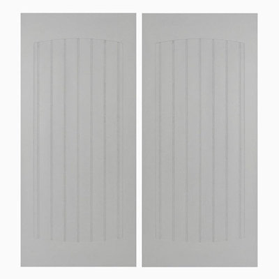 Beadboard Manufactured Wood Primed Cafe/Saloon Door