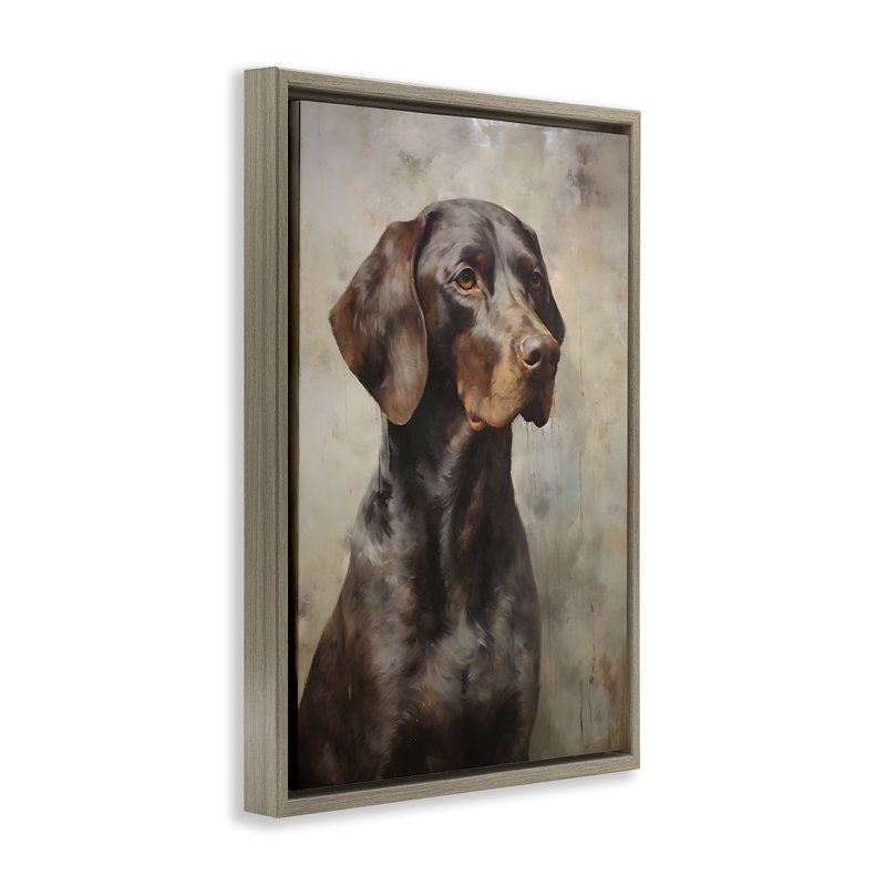 Toile flottante encadrée Brown Labrador Visage par Petal Prints Design, Cadre flottant orme Montalcino, H 25 po x l 17 po