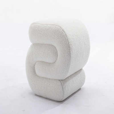 Tabouret de maquillage en forme de S avec repose-pieds, doux et élégant, idéal pour le salon et la chambre à coucher