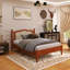 Lit plateforme double en bois avec tête de lit en rotin et support en lattes de bois-501718162-501718160