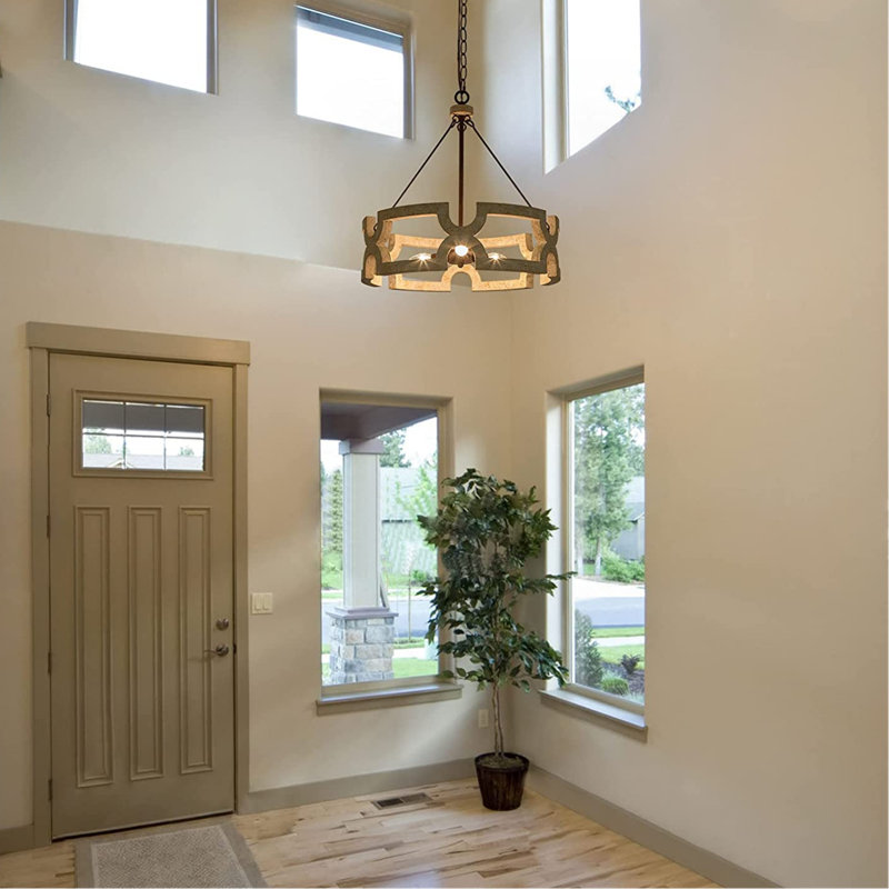 Lustre tambour à 3 lumières Marcus, Blanc