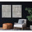 «Gray On White Set» par John Beard - reproduction d'art sur toile-89108403-89108404