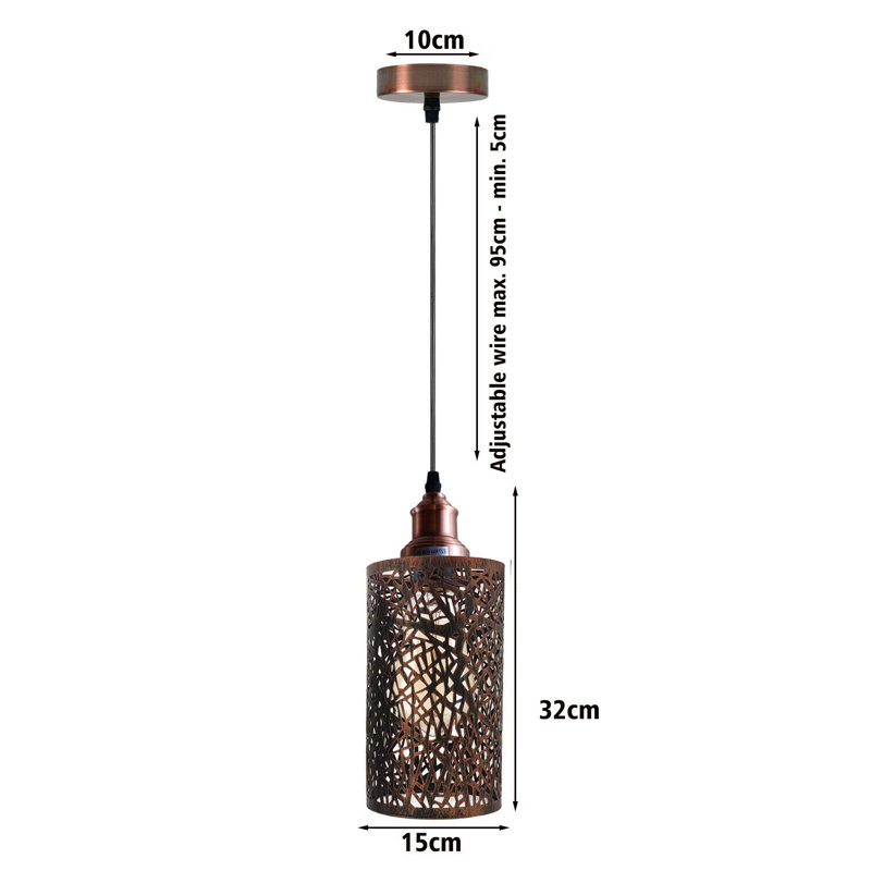 Hanner 1 - Light Rustic Red Cylinder Pendant