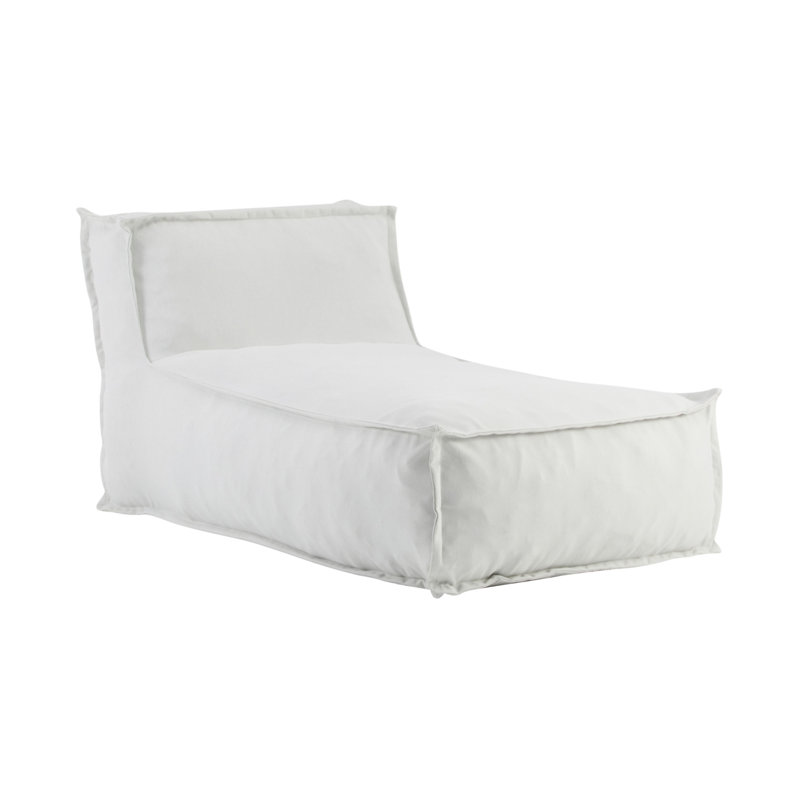 Ramona Outdoor Bean Bag Lounge Chair, Light Gray Foam Padding