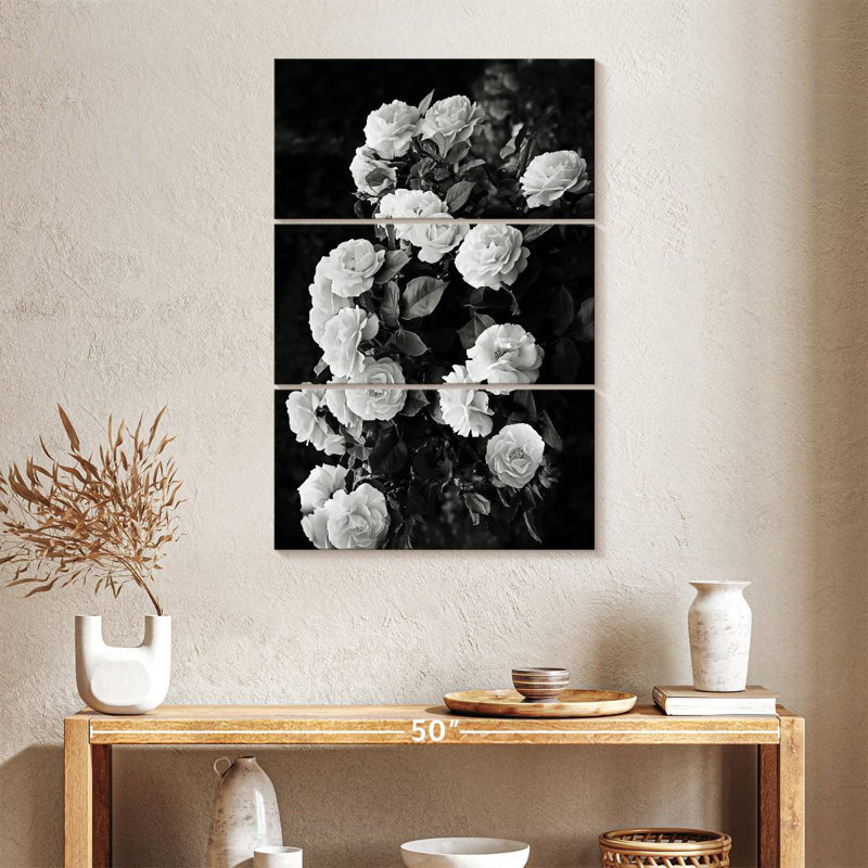 Monochrome Rose Bush, 38" H x 24" W