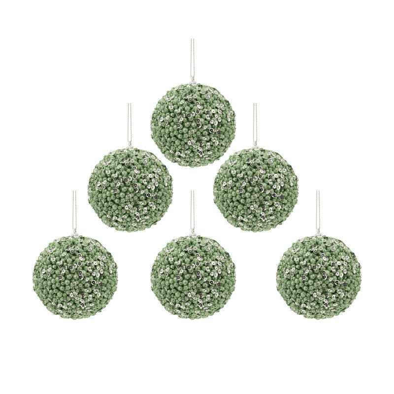 Boules de Noël décoratives 3,9 "- ensemble de 6 pour les fêtes