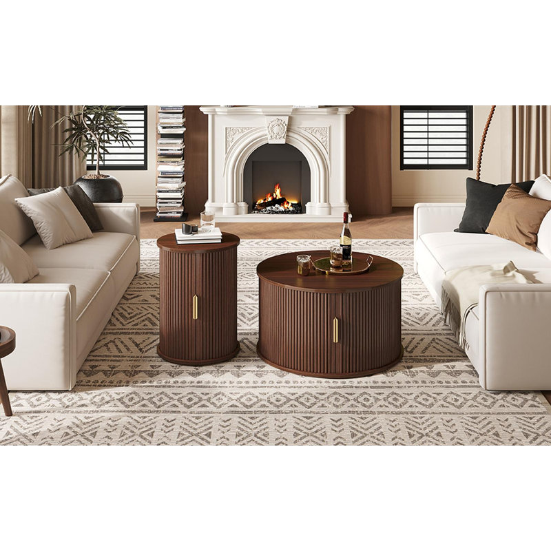 Ensemble de tables basses, Noyer