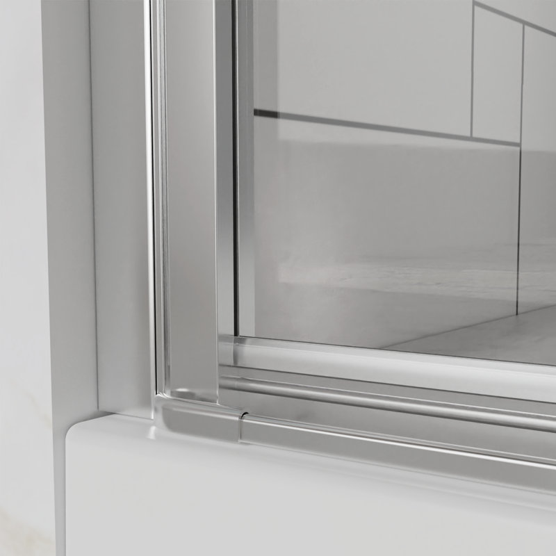 30-31.2 In. W X 72 In. H Bi-Folding Pivot Frameless Shower Door With Clear Glass, Chrome