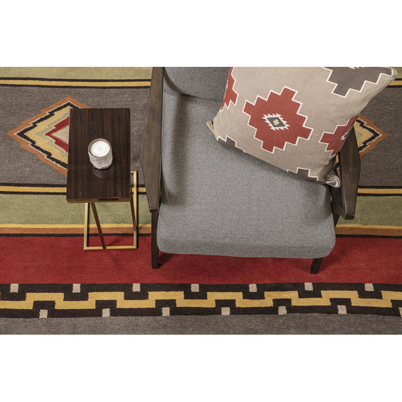 Mesa Wool Southwestern Area Rug in Red, Runner 3' x 8'