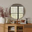 Miroir de salle de bain 70 cm, miroir rond, panneau blanc mat