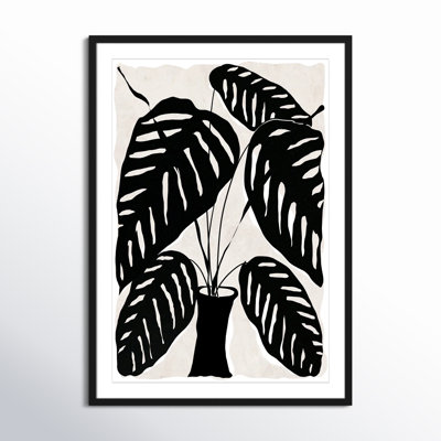 Black and White Potted Plant I Print