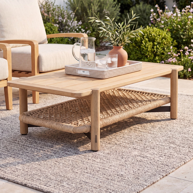 Inessa Teak Coffee Table, 57" x 32"