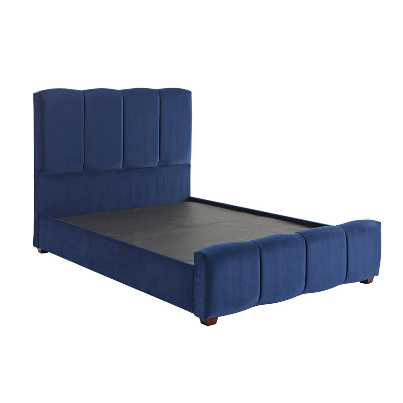 Hockenberry Upholstered Bed, Single (3'), Plush Marine