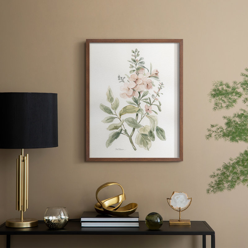 «Flea Market Botanical II», reproduction encadrée - bois massif, H 11 po x l 9 po, Noyer