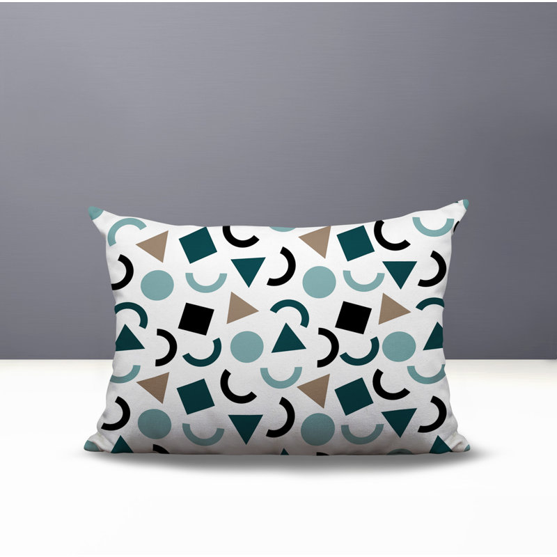Coussin lombaire réversible intérieur / extérieur Fazzal, Rectangle H 18 po x l 25 po, Émeraude
