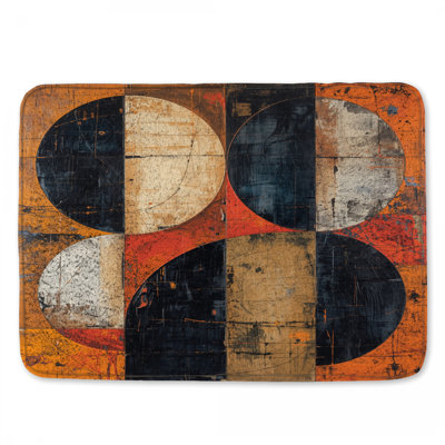 Tapis de bain à formes géométriques circulaires